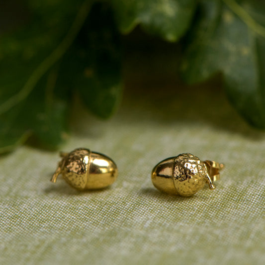 Gold Vermeil Acorn Stud Earrings