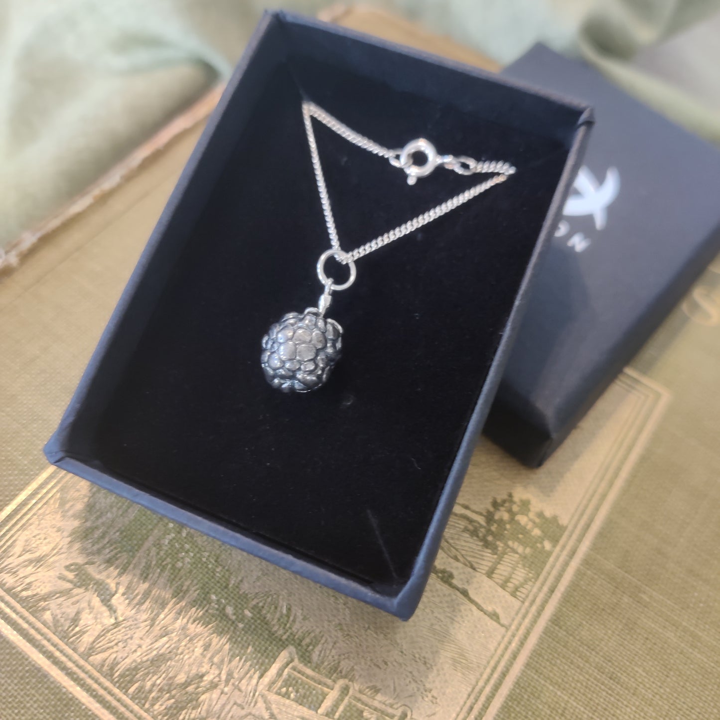 Sterling silver blackberry pendant