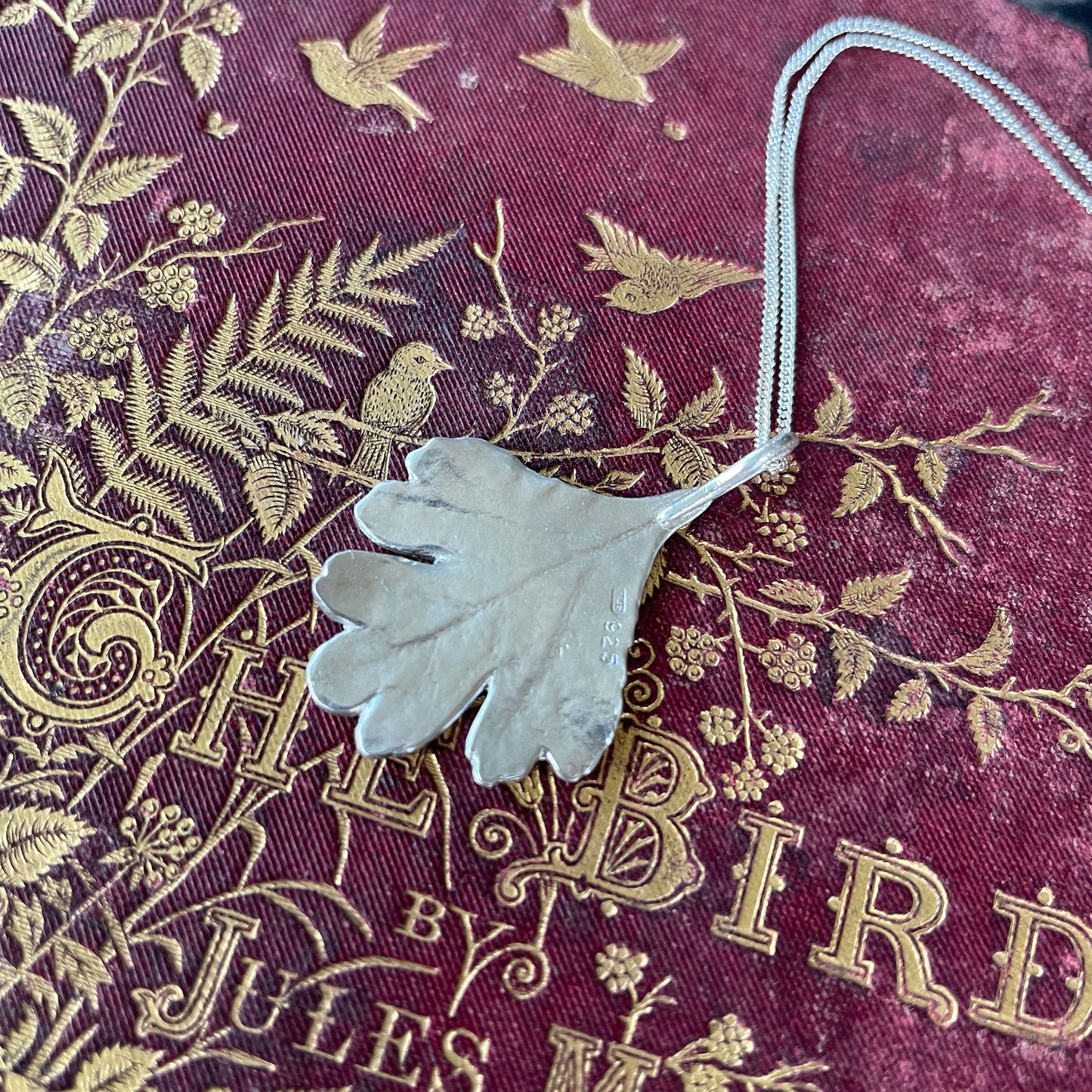 woodland inspired hawthorn pendant back