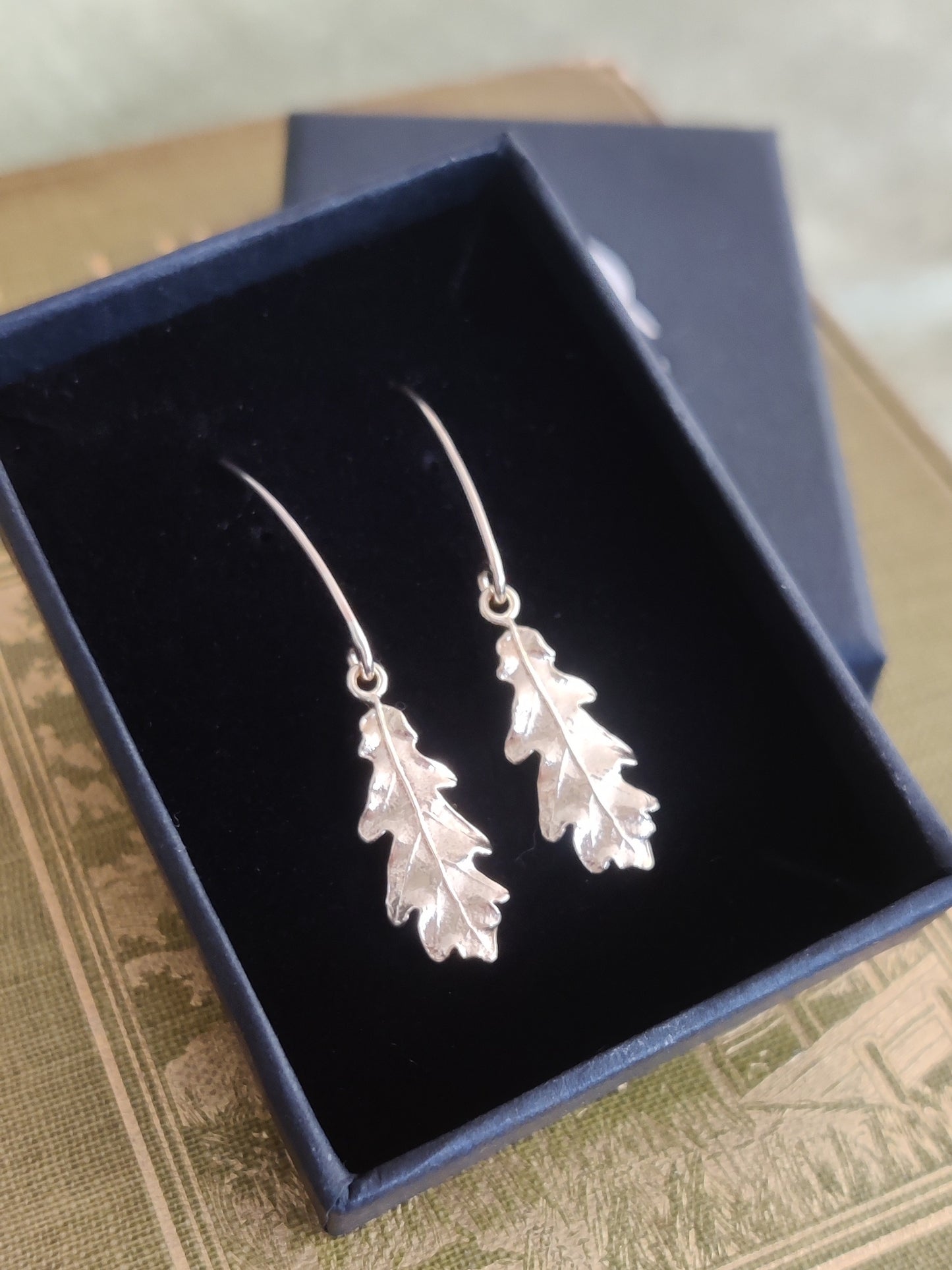Silver leaf earrings by Notion Jewellery