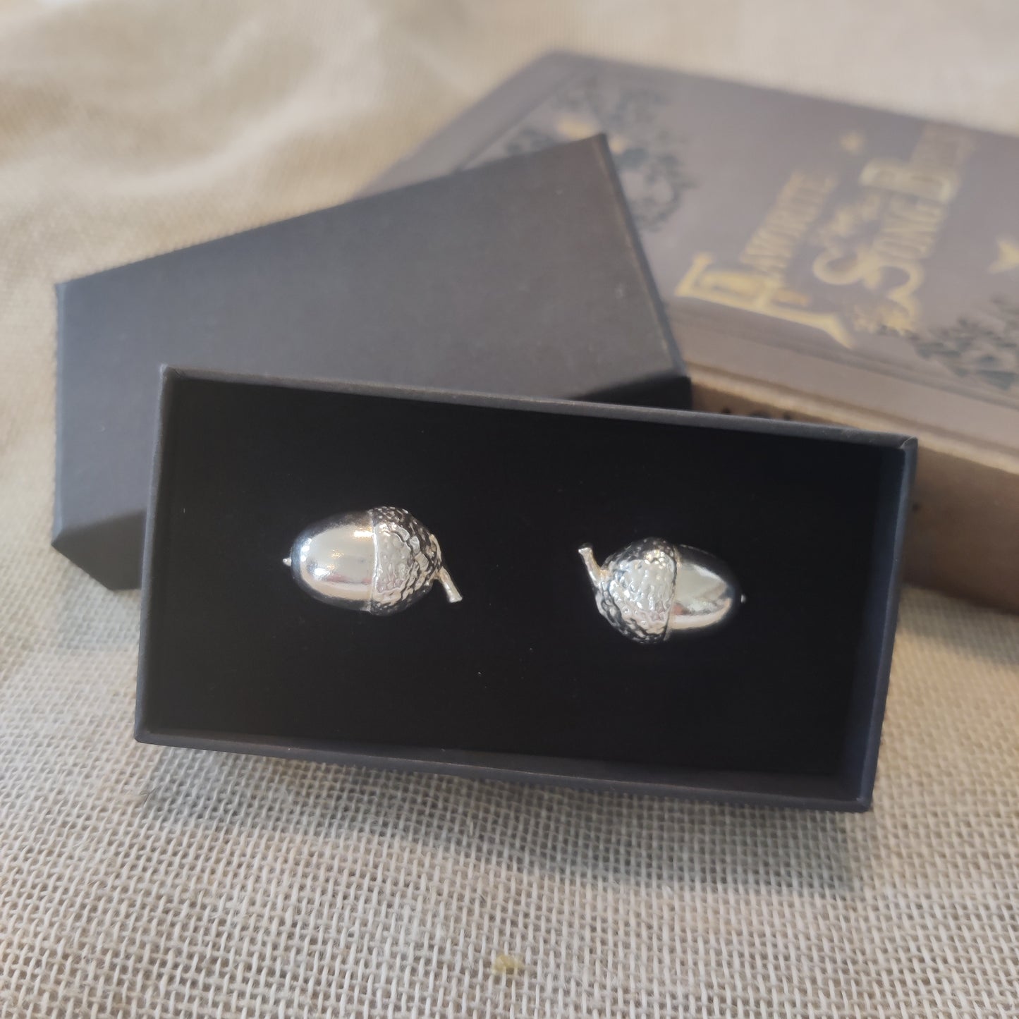 Sterling silver acorn cufflinks