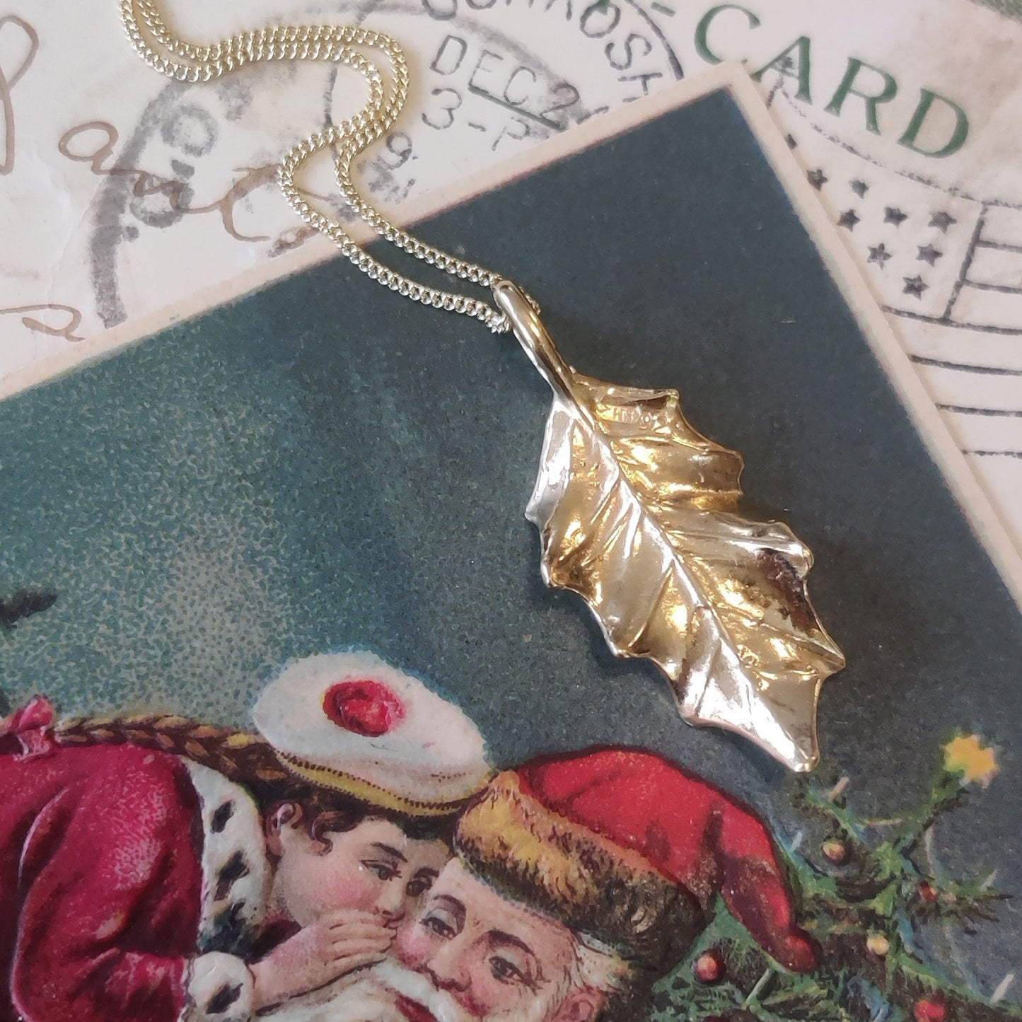 gold vermeil leaf pendant by Notion Jewellery