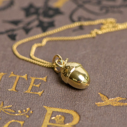 9ct gold acorn necklace by Notion Jewellery