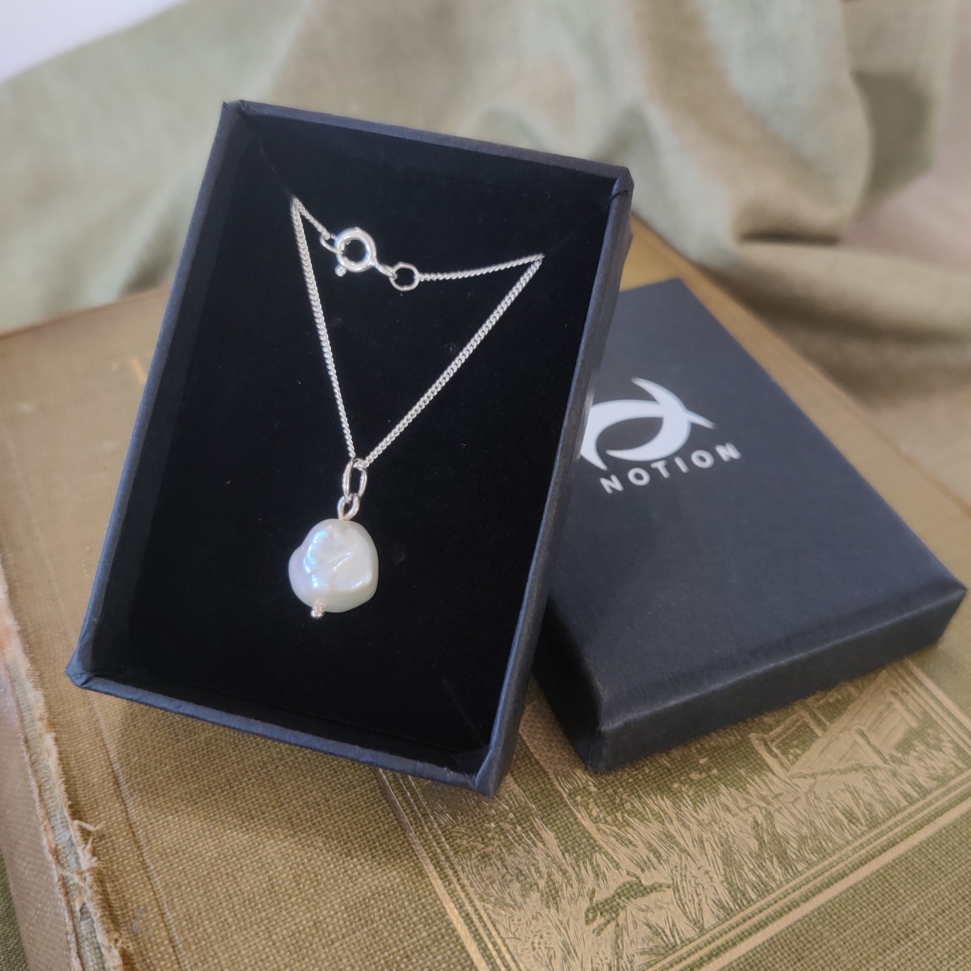 Baroque large pearl necklace in a gift box by Notion Jewellery