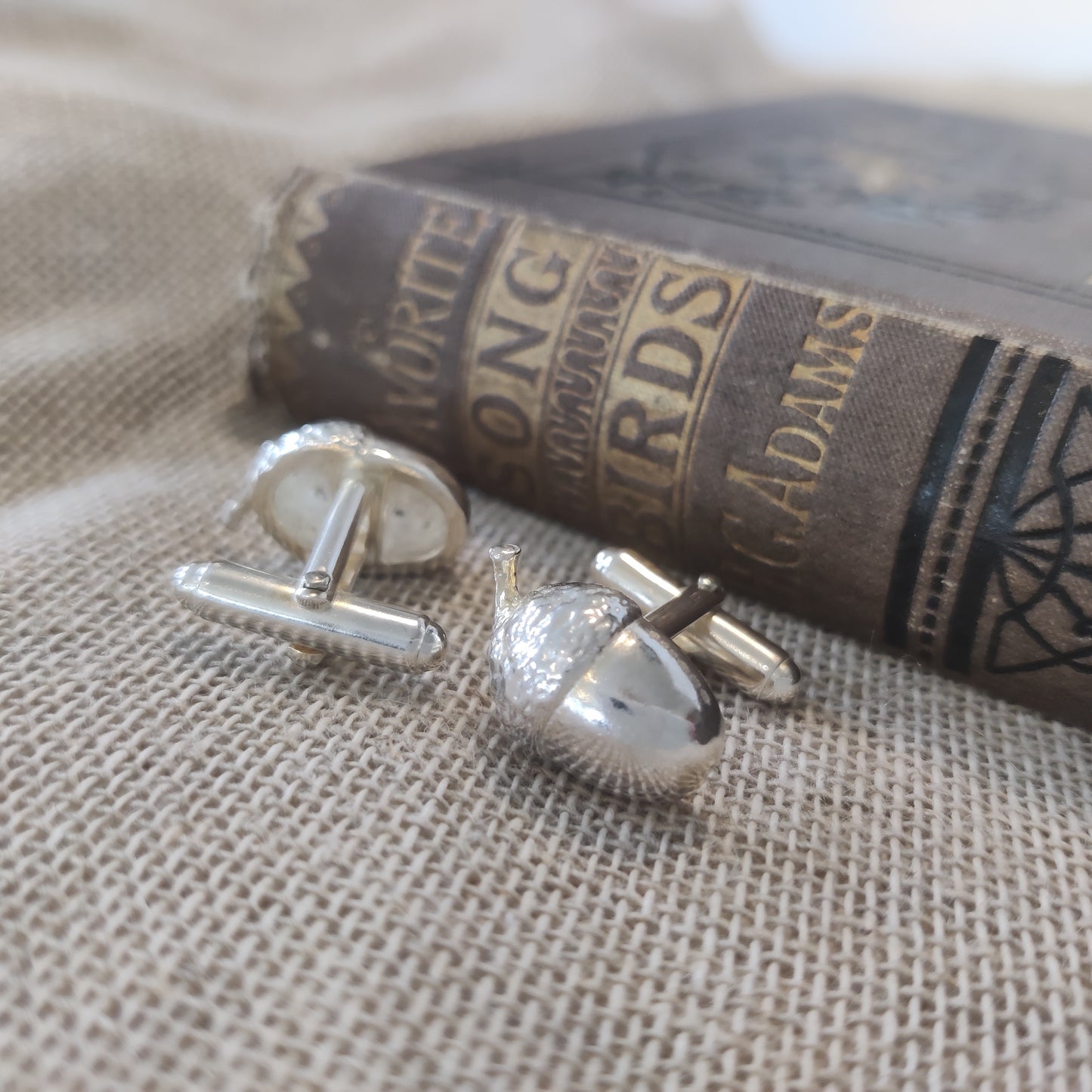 925 silver acorn cufflinks