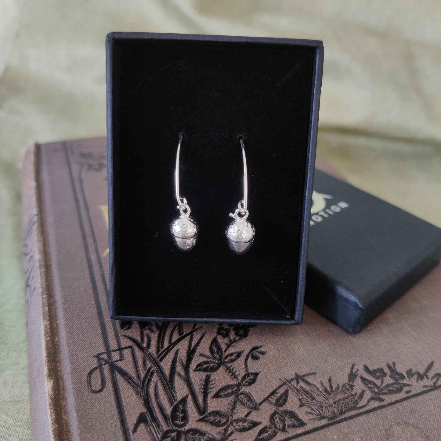 acorn earrings handcrafted in 925 sterling silver by Notion Jewellery
