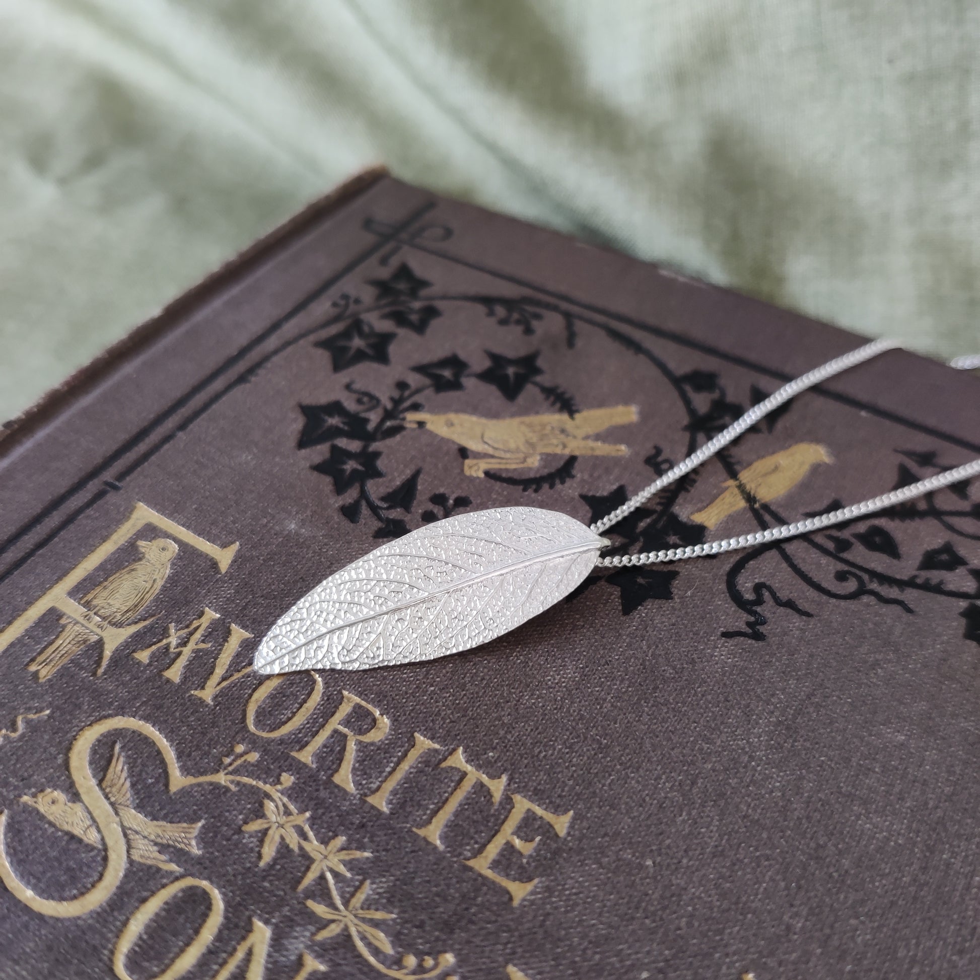 sterling silver leaf pendant by Notion Jewellery