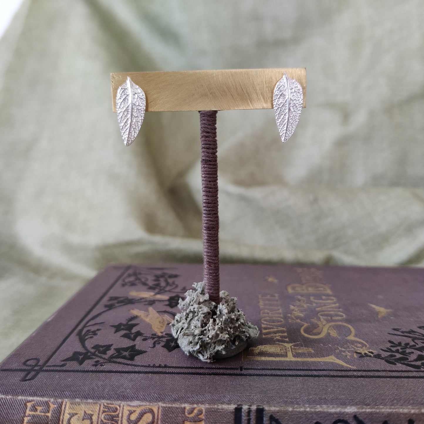 Woodland stud earrings handcrafted in sterling silver