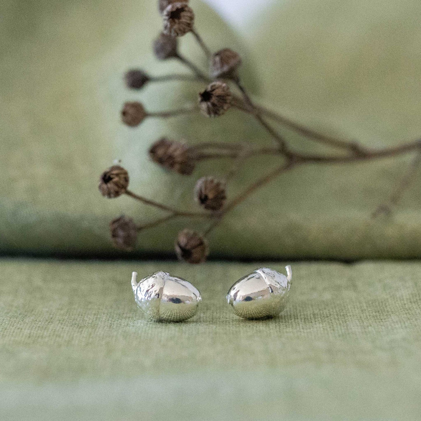 Sterling Silver Acorn Stud Earrings