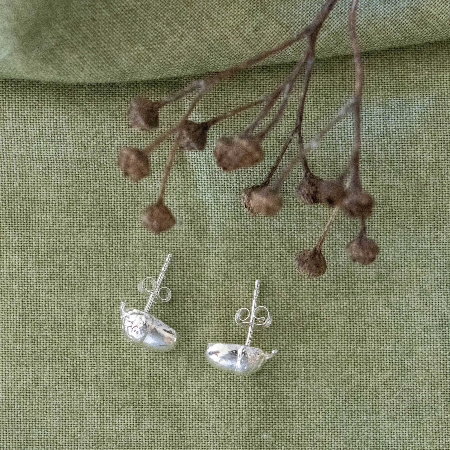 Sterling Silver Acorn Stud Earrings