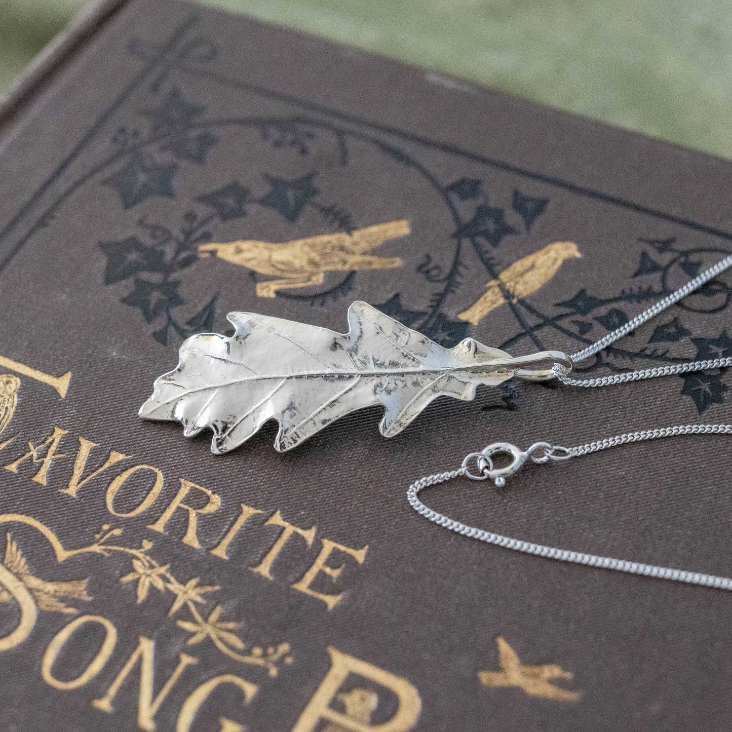 Large Sterling Silver Oak Leaf Pendant