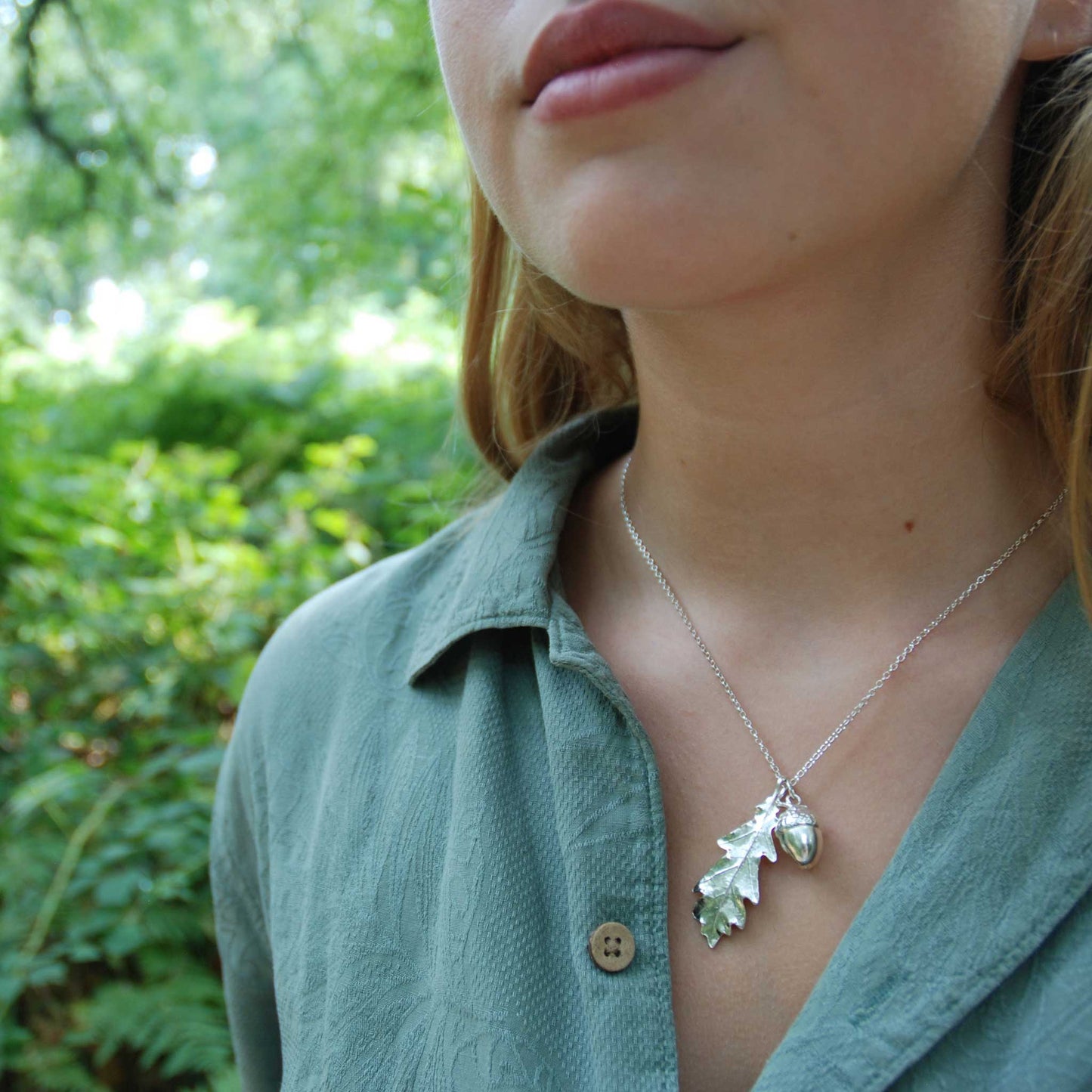 Large Sterling Silver Acorn Pendant