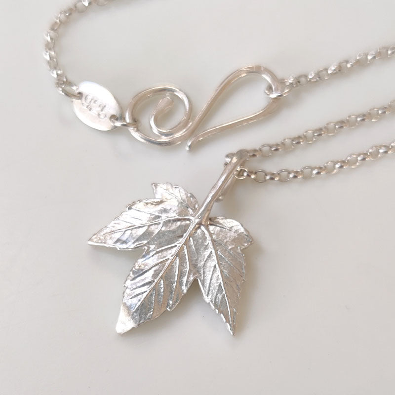 Medium Silver Sycamore Leaf - Back
