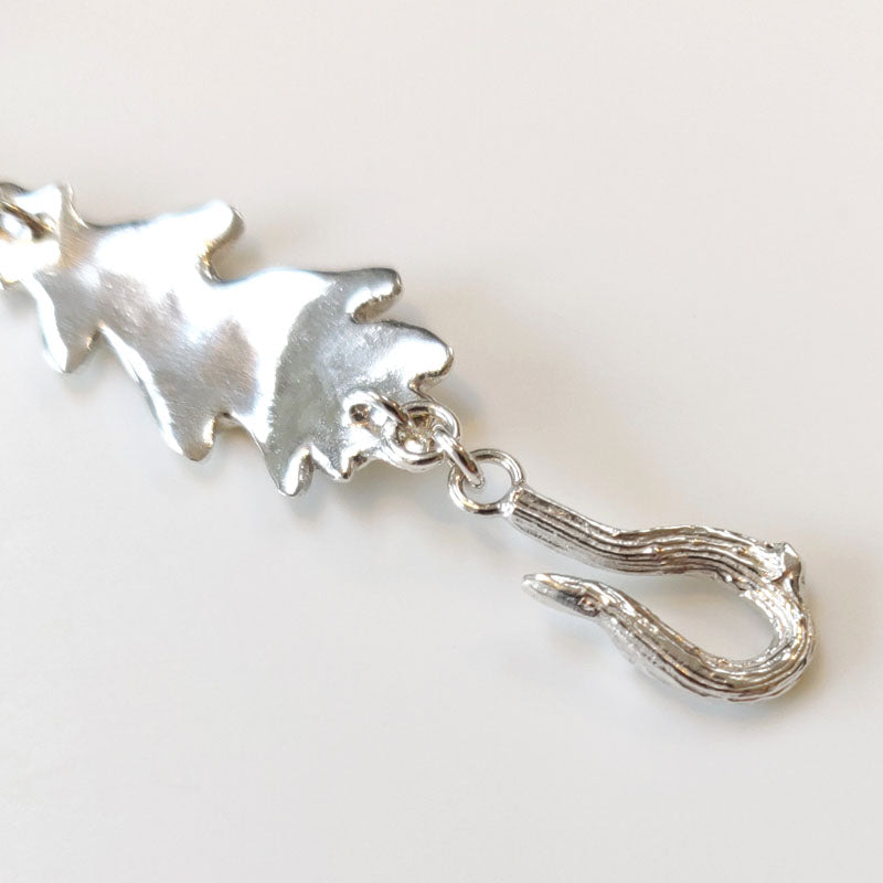 hook clasp - multi leaf oak leaf bracelet