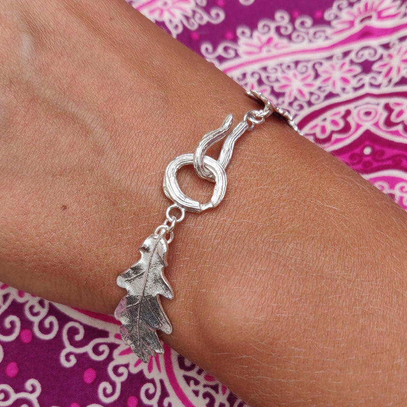 Multi leaf oak leaf bracelet