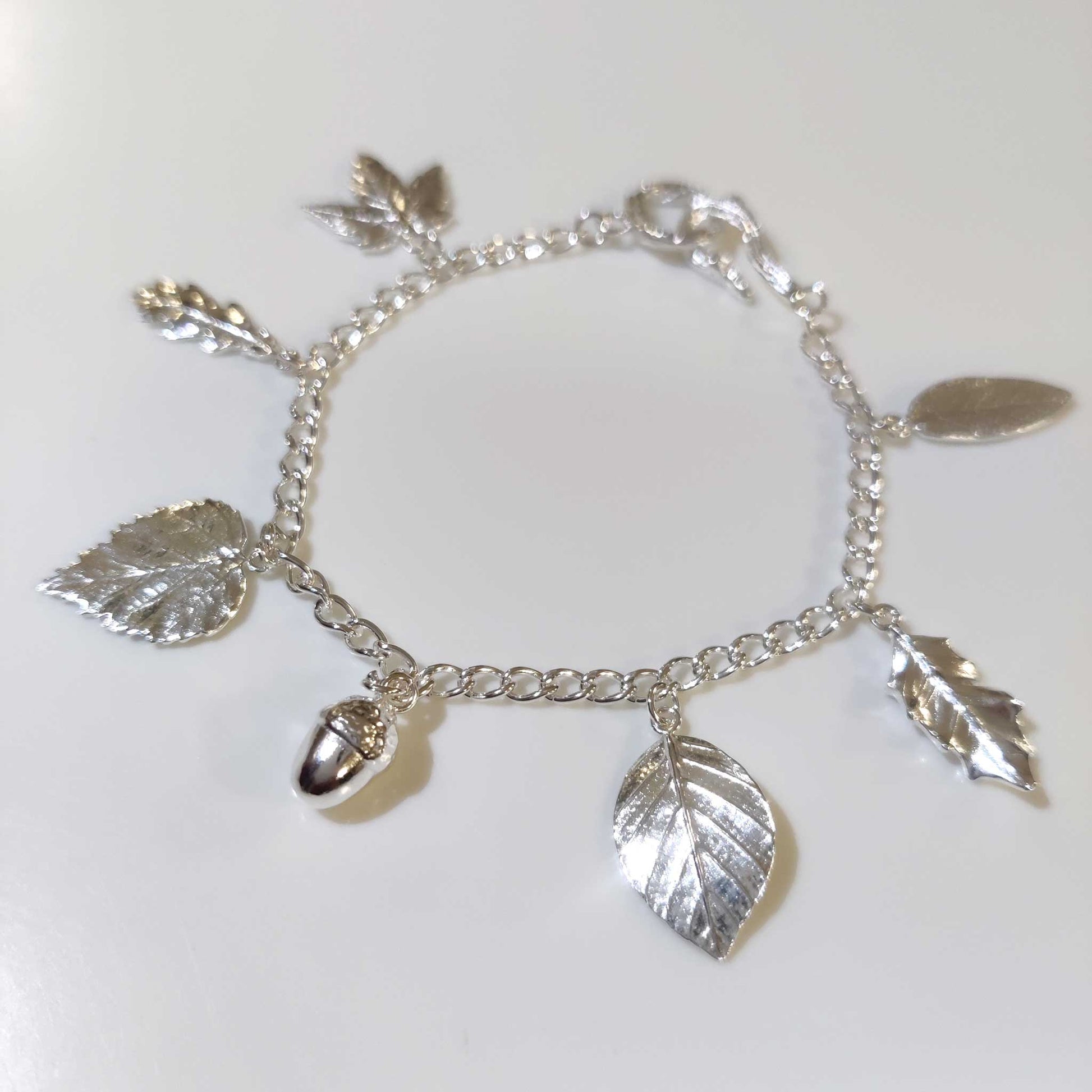 Woodland charm bracelet in sterling silver
