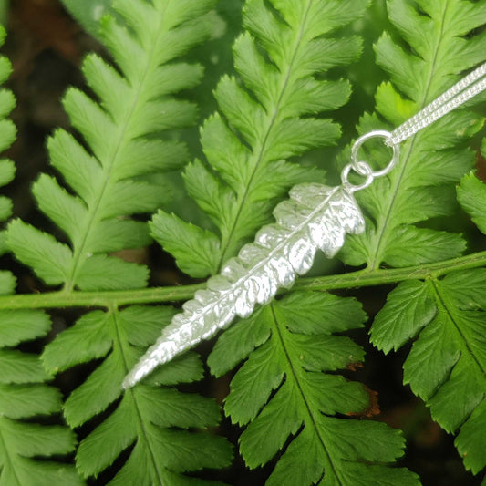 Silver bracken leaf necklace by Notion Jewellery
