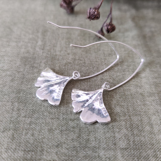 Nature inspired silver leaf earrings