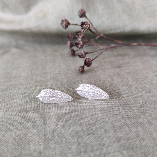 Woodland inspired silver stud earrings for women