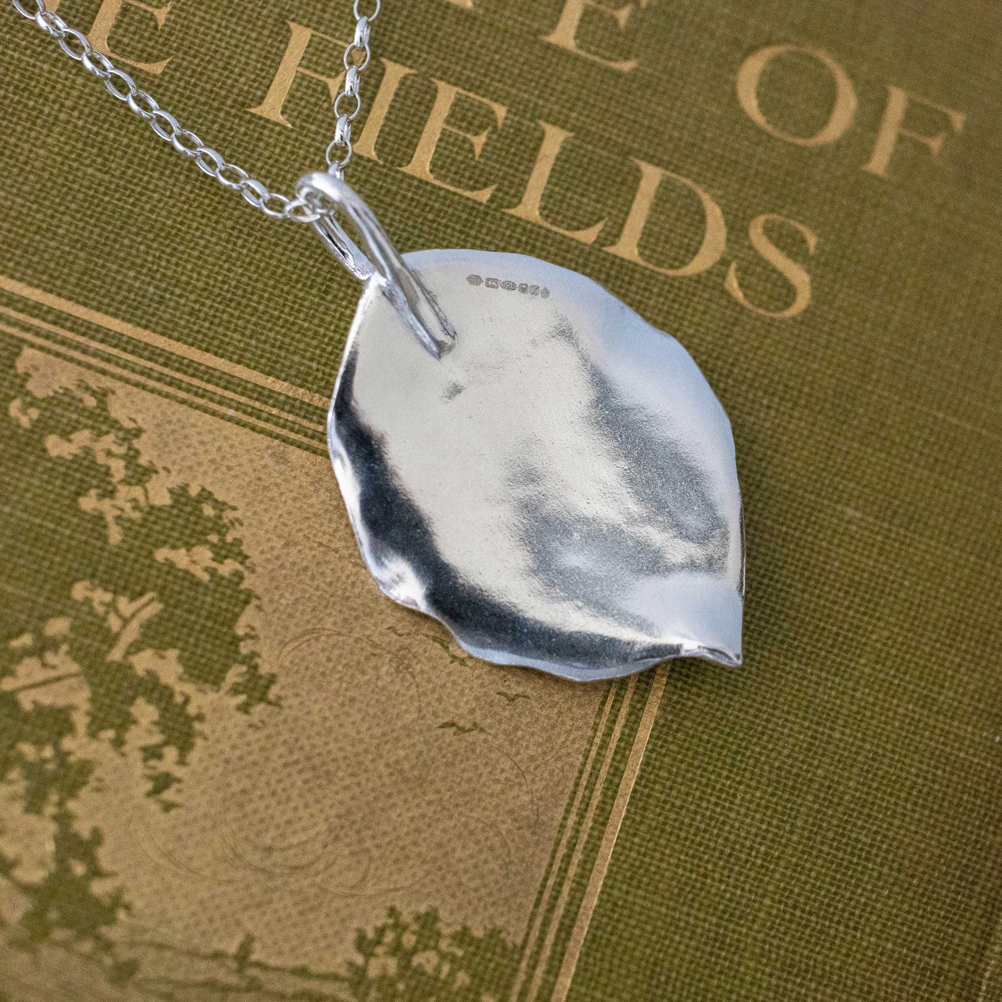 Large Beech pendant showing hallmark