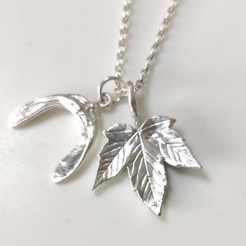 Medium Silver Sycamore Leaf Front with Small Seed