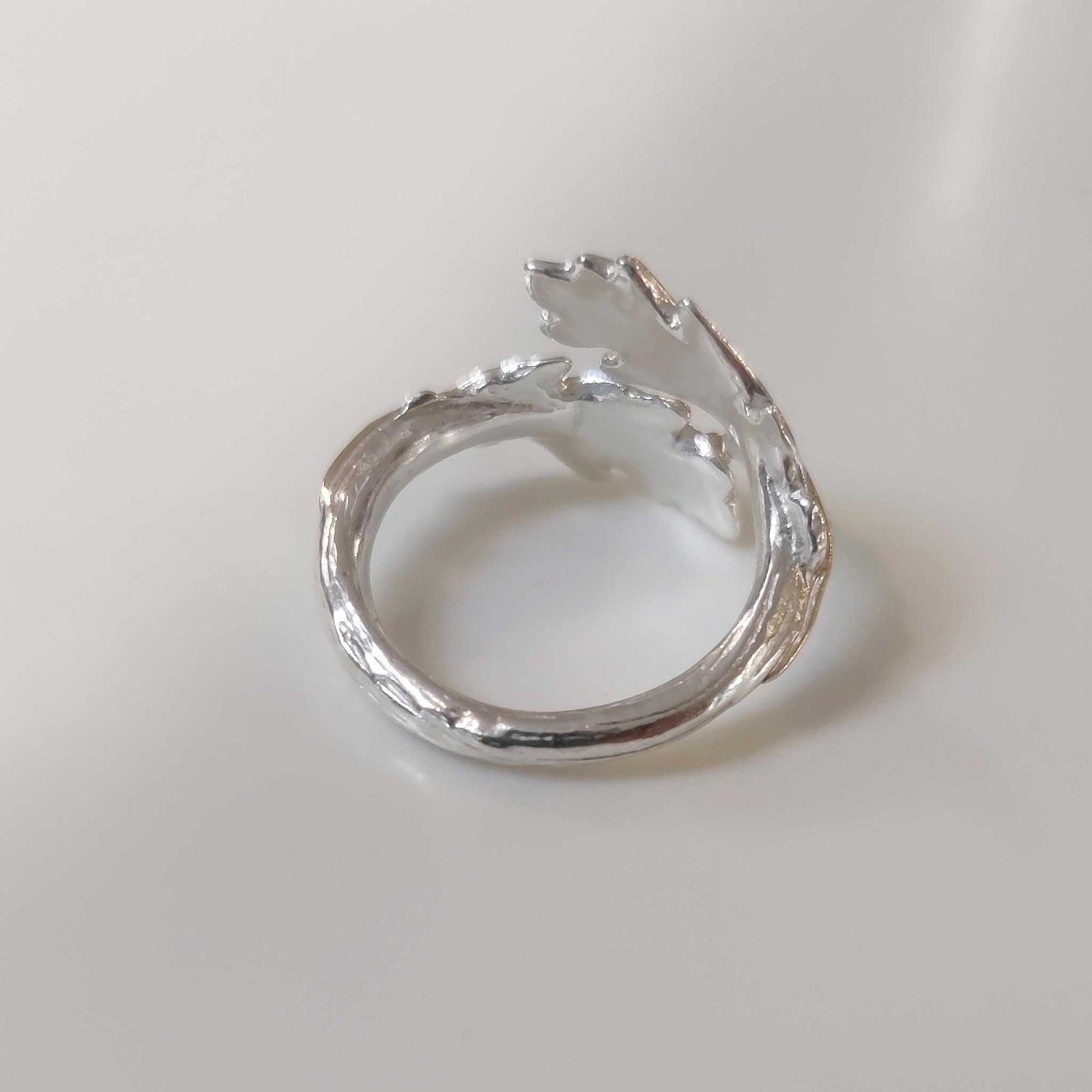 Sterling silver leaf ring by Notion Jewellery.