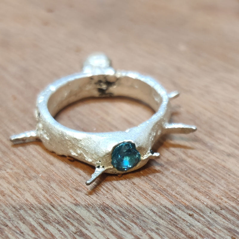 Cast ring with stone