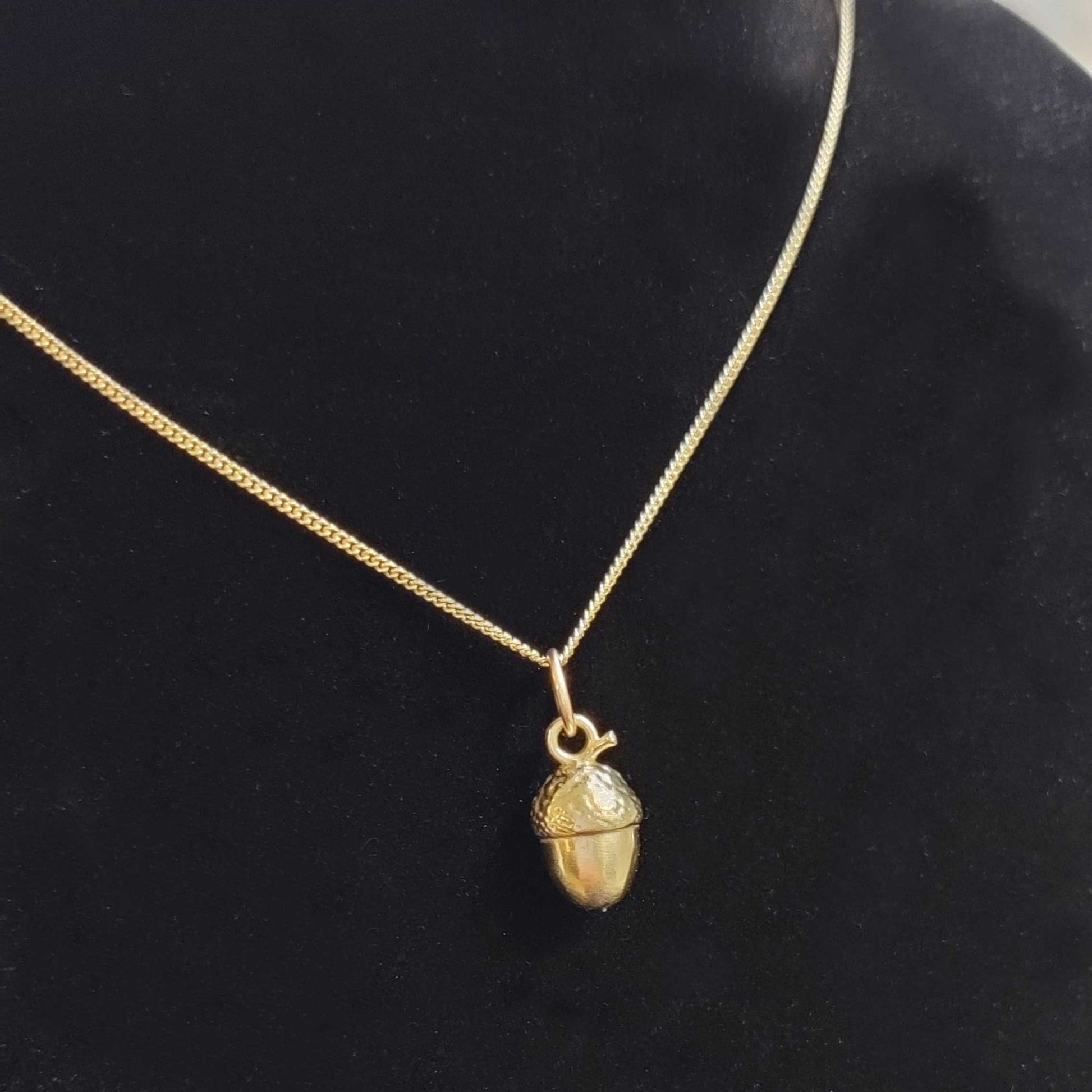 acorn on 9ct gold filed curb chain
